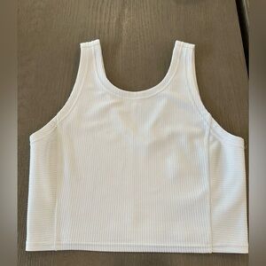 Lululemon Softstreme Cropped Tank Top, Cream, Size 6